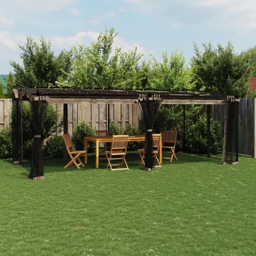 Vidaxl Tonnelle Avec Parois En Filet Taupe 6x3 M Acier