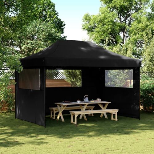 Vidaxl Tente De Réception Pliable Escamotable 3 Parois Latérales Noir