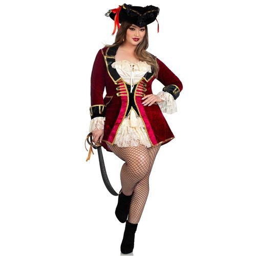 Déguisement Pirate Bordeaux Sexy Grande Taille Femme - Taille: 3xl/4xl (54-58)