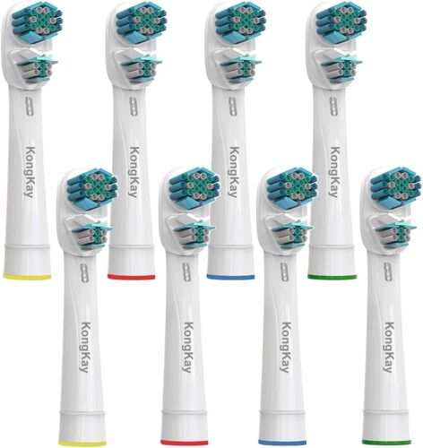 Kalanka-Brossettes De Rechange, 8 Têtes Compatibles Avec Les Oralb Double Clean Brosses À Dents Électriques, Têtes Doubles Pour Un Meilleur Nettoyage 