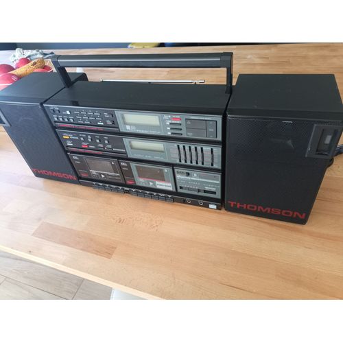 Boombox Thomson TM8800 70W Tuner K7 equalizer, HP détachable Vintage
