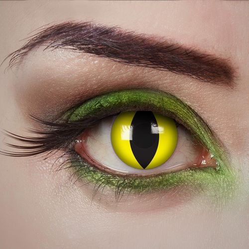 Kalanka-Lentilles De Contact Jaunes - Glowing Wildcat - 2 Pièces ¿ Colorées - Pour Halloween, Cosplay, Carnaval, Fêtes À Thème Et Soirées Déguisées ¿ Sans Correction