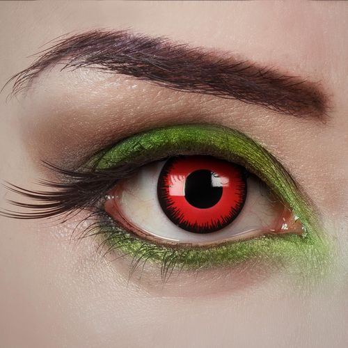 Kalanka-Lentilles De Contact Rouges - Vampire Hunt - 2 Pièces \U2013 Colorées - Pour Halloween, Cosplay, Carnaval, Fêtes À Thème Et Soirées Déguisées \U2013 Sans Correction