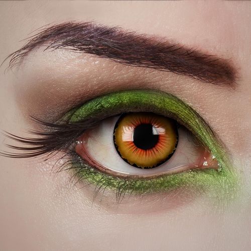 Kalanka-Lentilles De Contact Orange-Jaune - Sunflare - 2 Pièces \U2013 Colorées - Pour Halloween, Cosplay, Carnaval, Fêtes À Thème Et Soirées Déguisées \U2013 Sans Correction