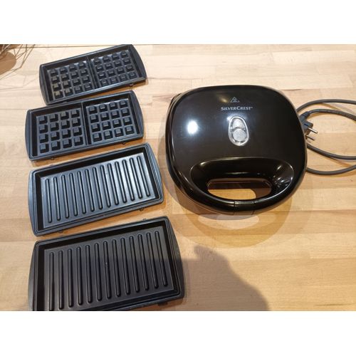 Gaufrier Grill croque monsieur Noir 750W SSMW 750 B2 Silvercrest