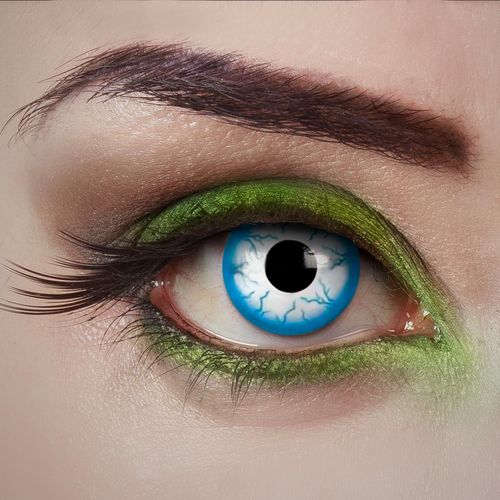 Kalanka-Lentilles De Contact Bleues - Flash - 2 Pièces \U2013 Colorées - Pour Halloween, Cosplay, Carnaval, Fêtes À Thème Et Soirées Déguisées \U2013 Sans Correction