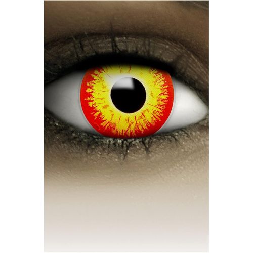 Kalanka-Lentilles De Contact Colorées Pour Halloween, Lentilles À Motif Doux Pour Déguisement, Usage Unique - Sans Correction, 2pcs 1 Paire - Déguisement En Horror Clown - Jaune Rouge