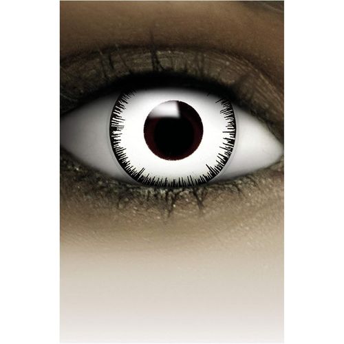 Kalanka-Lentilles Halloween Vampire Blanc, 2pcs 1 Paire - Lentilles De Contact Colorées Pour Déguisement, Usage Unique, Sans Correction