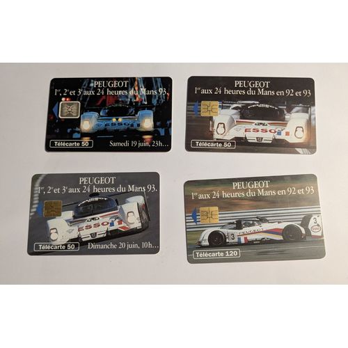Lot De 4 Télécartes Peugeot