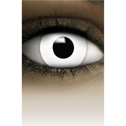 Kalanka-Lentilles Halloween Zombie Blanc, 2pcs 1 Paire - Lentilles De Contact Colorées Pour Déguisement, Usage Unique, Sans Correction