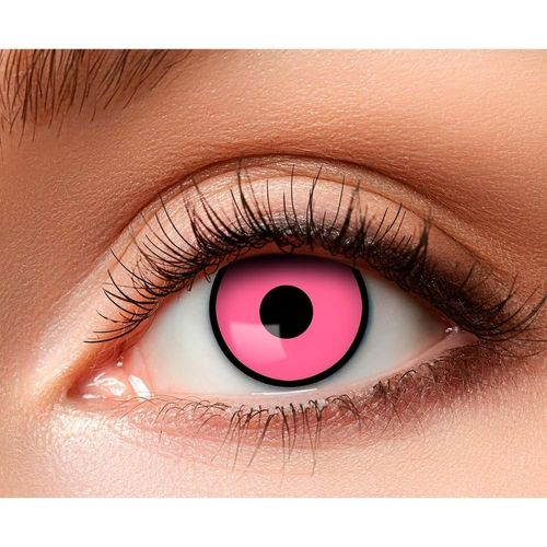 Kalanka-Lentilles De Couleur Rose Contour Noire I Contact Sans Correction I Halloween Déguisement Femme Fatale I 1 Paire