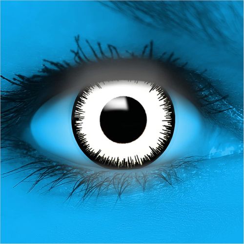 Lentilles De Contact De Couleur Blanche Uv Vampire Sans Correction Qualité De La Marque-Une Bonne Idée De Costume Maquillage Pour Le Carnaval Ou Halloween-Avec Effet Lumineux Uv!