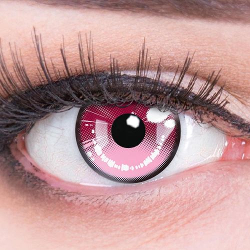 Kalanka-Lentilles Couleur Cosplay - Manga Anime Arc Rose 2 Pink. Pour Halloween, Fantaisie, Carnaval I 1 Paire (2 Pièces) I Sans Correction I 0,00 Dioptries