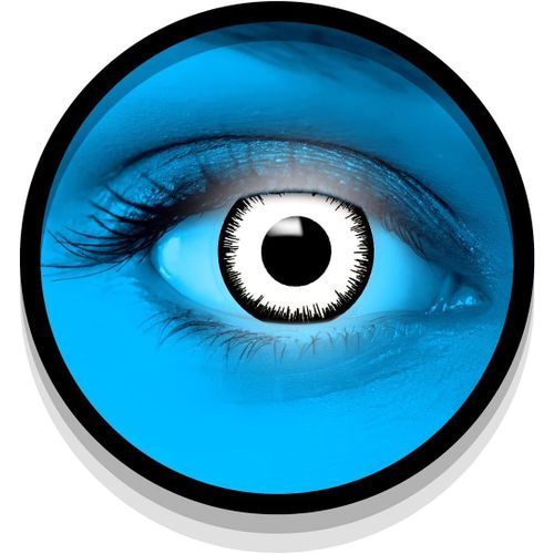 Kalanka-Lentilles Halloween Uv Blanche, Sans Correction, 2pcs 1 Paire - Déguisement En Uv Vampire - Blanc, Lentilles De Contact Pour Halloween