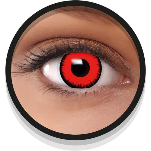 Kalanka-Lentilles Halloween Rouge, Sans Correction, 2pcs 1 Paire - Déguisement En Volturi Vampire - Rouge, Lentilles De Contact Pour Halloween
