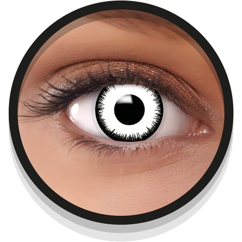 Kalanka-Lentilles Halloween Blanche, Sans Correction, 2pcs 1 Paire - Déguisement En Vampire - Blanc, Lentilles De Contact Pour Halloween