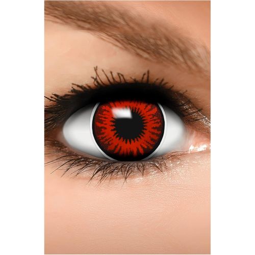 Kalanka-Lentilles Halloween Rouge, Lentilles À Motif Doux Pour Déguisement, Sans Correction, 2pcs 1 Paire - Déguisement En Red Flower - Rouge, Lentilles De Contact Pour Halloween