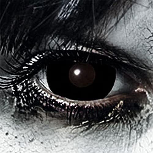 Kalanka-1 Paire De Lentilles De Contact Colorées Mini Sclérotique Pour Zombie Vampire Cosplay Carnaval Zombie Le Noir - Sans Correction