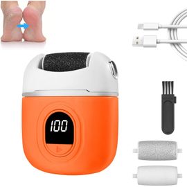 Kalanka-Rappe Electrique Pieds, Orange Électrique Lime À Pied Ensemble De Pédicure Pour Les Pieds, Rape Pedicure Rechargeable Velours Rouleau Exfoliant Et Lissant