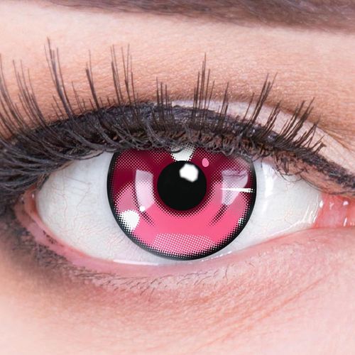 Kalanka-Lentilles De Contact Colorées Anime Arc 3 Rose Rose Lentille À Motif Souple Pour Robe Chic Costume Cosplay Carnaval Halloween 2 Pièces 1 Paire De Lentilles De Couleur Rose Sans Correction