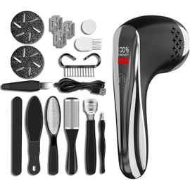 Kalanka-10 In 1 Rapeuse Pieds Electrique Puissante,1200mah Rechargeabilité Ponceuse Pieds Electrique,Râpe Electrique Pieds,Affichage Led Étanche Ipx6,2 Vitesses 3 Têtes Rouleaux