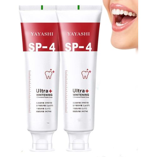 Kalanka-Sp-4 Dentifrices Probiotiques,Sp-4 Dentifrice Blanchissant,Dentifrice Blanchissant Probiotique,Whitening And Stain-Removing Probiotic Toothpaste,120g × 2 Pièces,Haleine Fraîche,Soins Dentaire Blanc
