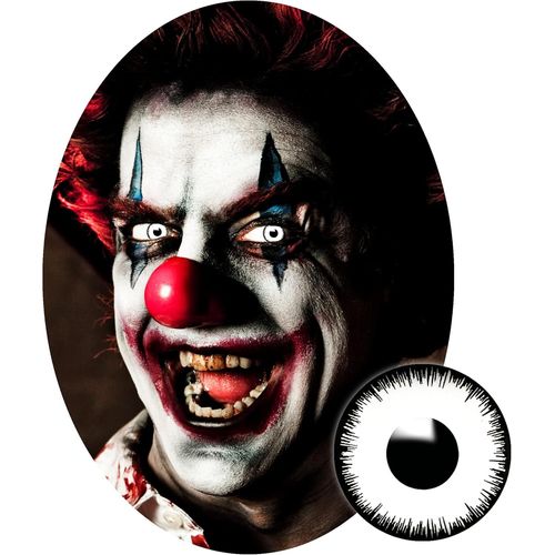 Kalanka-Lentilles Halloween Blanche, Lentilles À Motif Doux Pour Déguisement, Sans Correction, 2pcs 1 Paire - Déguisement En Vampire - Blanc, Lentilles De Contact Pour Halloween
