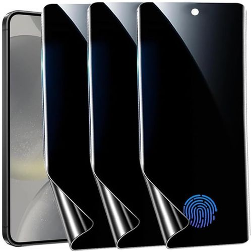 SJZG-Protection D'Écran Anti-Espion Pour Samsung Galaxy S24, 3D Incurvé Couverture Complèt, Confidentialité Film Tpu Flexible, Compatible Déverrouillage D'Empreinte Digitale, Lot De 3