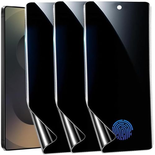 SJZG-Protection D'Écran Anti-Espion Pour Samsung Galaxy S25 Ultra, 3D Incurvé Couverture Complèt, Confidentialité Film Tpu Flexible, Compatible Déverrouillage D'Empreinte Digitale, Lot De 3