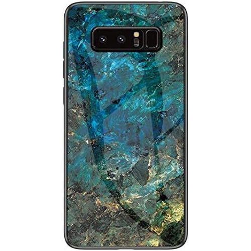 SJZG-Coque Pour Samsung Galaxy Note 8 [Avec Film De Protection Écran],Coque Avec Revêtement Arrière En Verre Trempé Avec Motif Marbre + Tpu Silicone Souple Anti Choc Case Cover (Marbre#3)