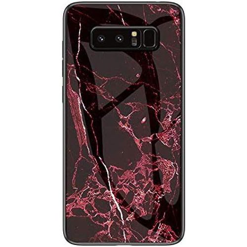 SJZG-Coque Pour Samsung Galaxy Note 8 [Avec Film De Protection Écran],Coque Avec Revêtement Arrière En Verre Trempé Avec Motif Marbre + Tpu Silicone Souple Anti Choc Case Cover (Marbre#6)