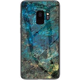 SJZG-Coque Pour Samsung Galaxy S9 [Avec Film De Protection Écran],Coque Avec Revêtement Arrière En Verre Trempé Avec Motif Marbre + Tpu Silicone Souple Anti Choc Case Cover (Marbre#3)