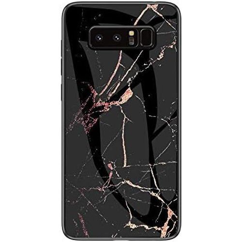 SJZG-Coque Pour Samsung Galaxy Note 8 [Avec Film De Protection Écran],Coque Avec Revêtement Arrière En Verre Trempé Avec Motif Marbre + Tpu Silicone Souple Anti Choc Case Cover (Marbre#5)