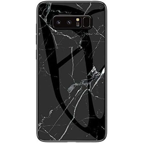 SJZG-Coque Pour Samsung Galaxy Note 8 [Avec Film De Protection Écran],Coque Avec Revêtement Arrière En Verre Trempé Avec Motif Marbre + Tpu Silicone Souple Anti Choc Case Cover (Marbre#4)