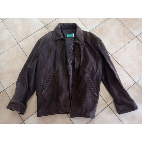 Veste Homme 52/54 &#34;Kiabi&#34; Cuir De Vachette - Vintage
