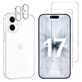 Coque Pour Iphone 17 Et 2 Verres Trempé Écran Et 2 Protections Caméra - Cercle Magnétique Intégré Phonillico©