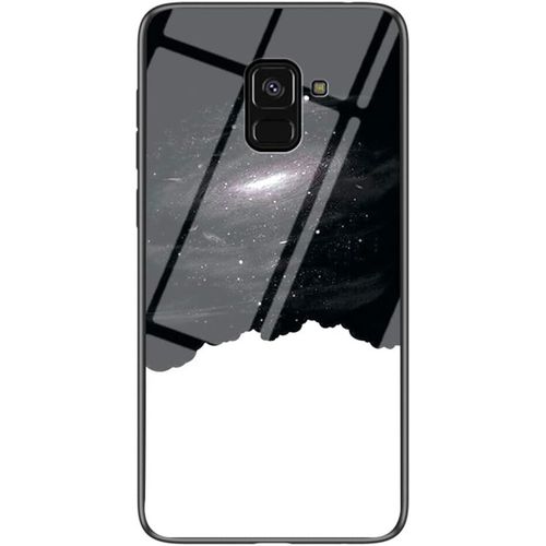 SJZG-Coque Pour Samsung Galaxy A8 Plus 2018/A5 Plus 2018 [Avec Film De Protection Écran],Coque Avec Revêtement Arrière En Verre Trempé Avec Ciel Étoilé+Tpu Silicone Case Cover (Cosmic Starry Sky)