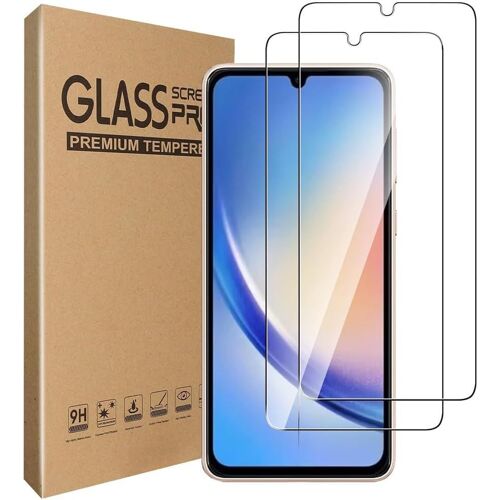 SJZG-Lot De 2 Films De Protection D'Écran En Verre Trempé Pour Samsung Galaxy A34 5G - Anti-Rayures - Anti-Traces De Doigts - Sans Bulles D'Air Et Anti-Poussière - Haute Transparence