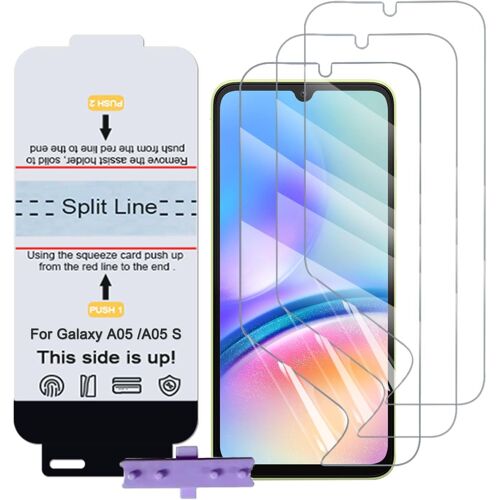 SJZG-Film Protecteur Téléphone Pour Samsung Galaxy A05/A05 S, 3 Pièces Tpu Transparent Film De Protection D'Écran, Haute Sensibilité Film Flexible (Pas De Verre Trempé)