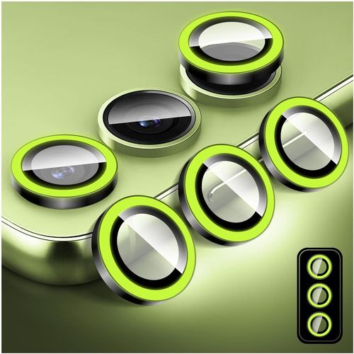 Protecteur D'objectif D'appareil Photo Lumineux Pour Samsung Galaxy S24 Plus, Protecteur D'écran De Couverture De Caméra En Verre Trempé Coloré, Anneaux En Alliage D'aluminium