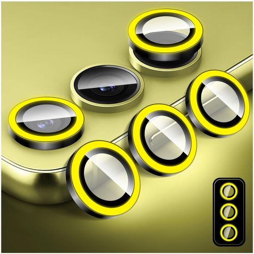 Protecteur D'objectif D'appareil Photo Lumineux Pour Samsung Galaxy S24 Plus, Protecteur D'écran De Couverture De Caméra En Verre Trempé Coloré, Anneaux En Alliage D'aluminium