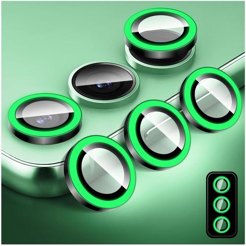 Protecteur D'objectif D'appareil Photo Lumineux Pour Samsung Galaxy S23/S23 Protecteur D'écran De Couverture De Caméra En Verre Trempé Coloré, Anneaux En Alliage D'aluminium