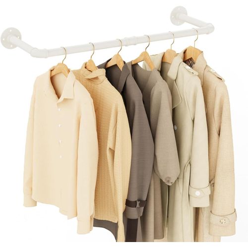 Maas-Portant À Vêtement Industriel 80cm, Portemanteaux Muraux, Barre Amovible Robuste, Pour Vestiaire, Couleur Crème, 1-Pack, Ymg002aw-1