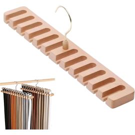 Maas-Porte-Ceinture En Bois, Rangement Ceinture Support, Crochet De Ceinture Avec 12 Emplacements, Pour Ceintures, Cravates, Rangement De Garde-Robe (39 X 5,5 X 2 Cm)