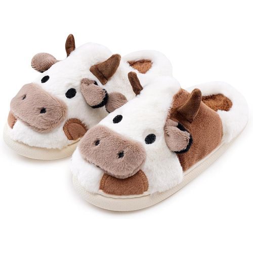 Chaussures Maasschaussons Pantoufles De Vache Hiver Chaude Peluche Fourrure Confortable Cartoon Animaux Doublure Antidérapantes Intérieur/extérieur