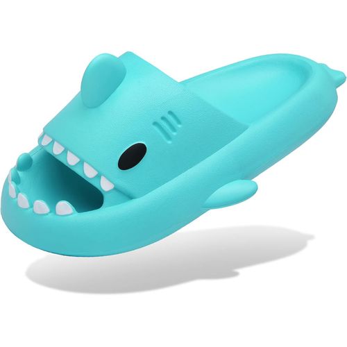 Maas-Claquettes De Requin Femme Homme Chaussons De Piscine Et Plage Antidérapante Sandales De Bain À Bout Ouvert Shark Slides Slippers