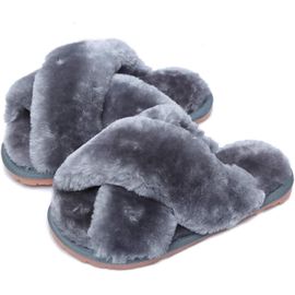 Chaussures Maasschaussons Hiver Pantoufle Peluche Fourrure Chaussons Chaudes De La Maison Pantoufles Bout Ouvert Slippers