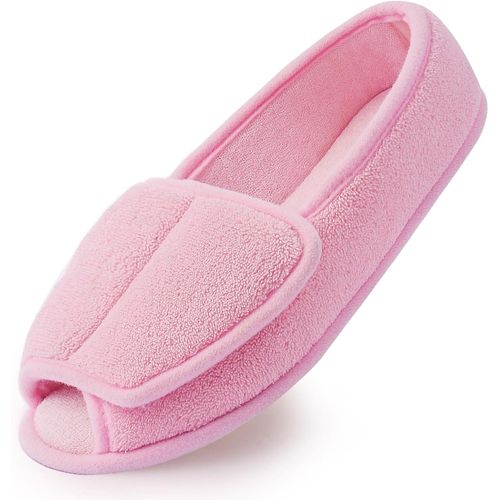 Maas-Chaussons Femme En Mousse À Mémoire Confortable Respirante Bout Ouvert Peluche Chaud Antidérapage Maison Pantoufles Pour Intérieur Et Extérieur