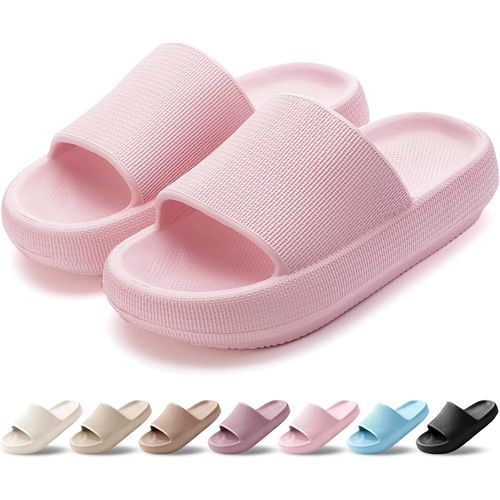 Maas-Claquettes Femme Chaussons Hommes Pantoufles De Nuage Léger Pantoufles De Douche Souplesse Sliders Soft Tongs Sandales Pour Maison,Jardin,Plage,Piscine