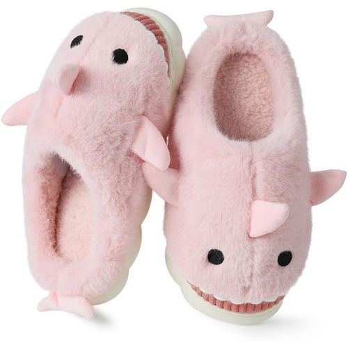 Maas-Chaussons Femme Homme Pantoufles De Vache Hiver Chaude Peluche Fourrure Confortable Cartoon Animaux Chaussures Doublure Antidérapantes Intérieur/Extérieur